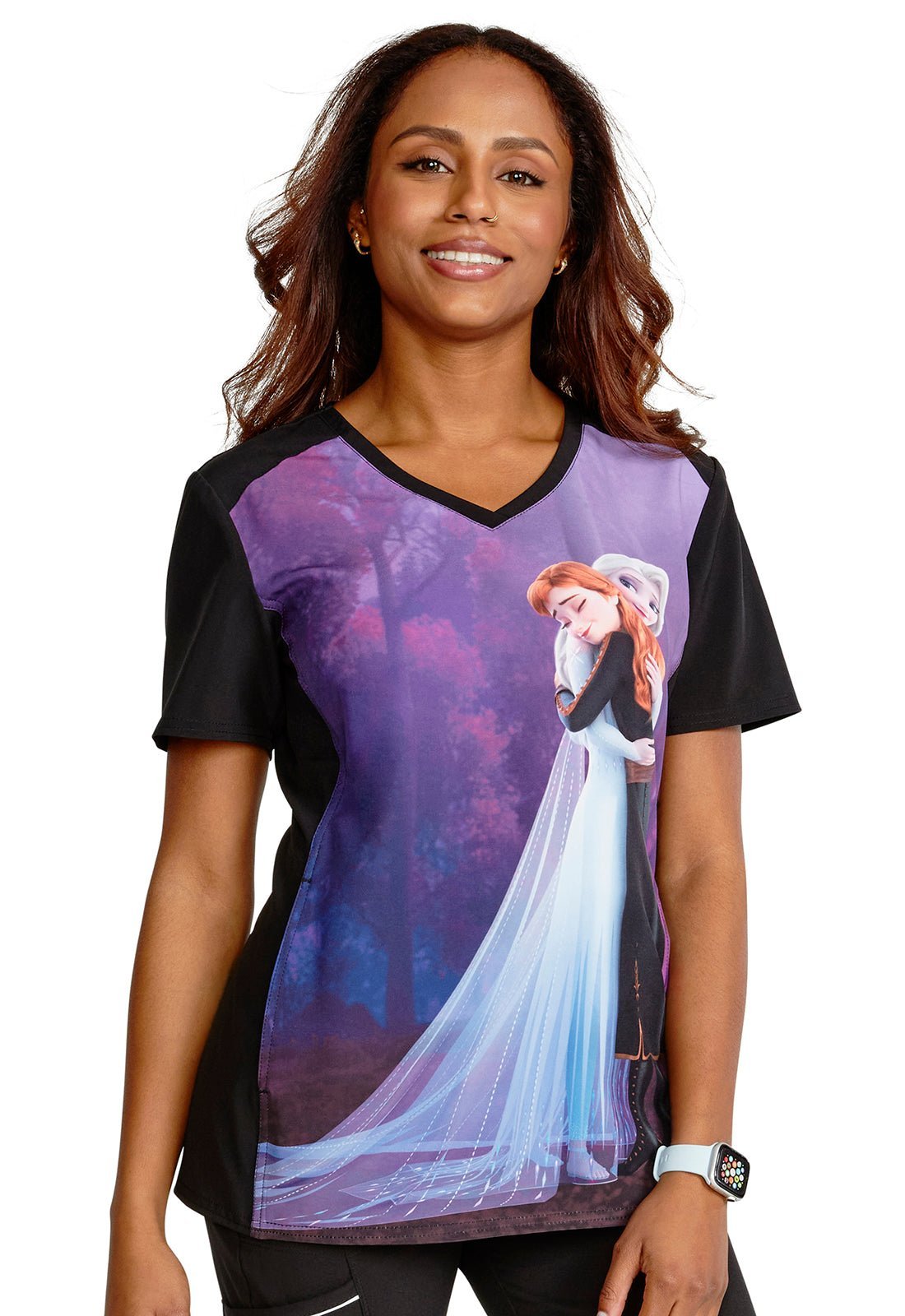 Frozen Cherokee Tooniforms Disney V Neck Scrub Top TF637 FZHG - Scrubs Select