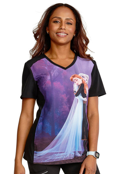 Frozen Cherokee Tooniforms Disney V Neck Scrub Top TF637 FZHG - Scrubs Select