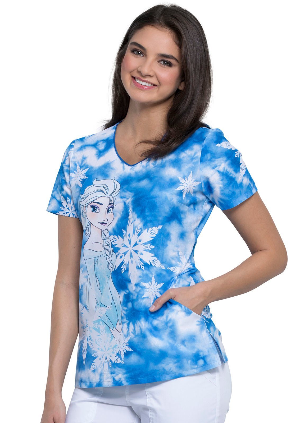 Frozen Tooniforms Licensed Disney V Neck Scrub Top TF626 FZES - Scrubs Select