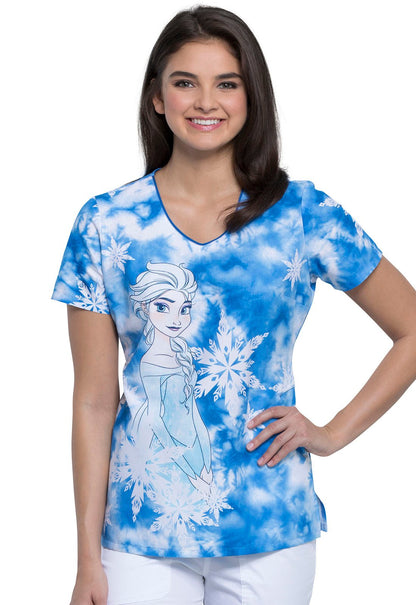 Frozen Tooniforms Licensed Disney V Neck Scrub Top TF626 FZES - Scrubs Select