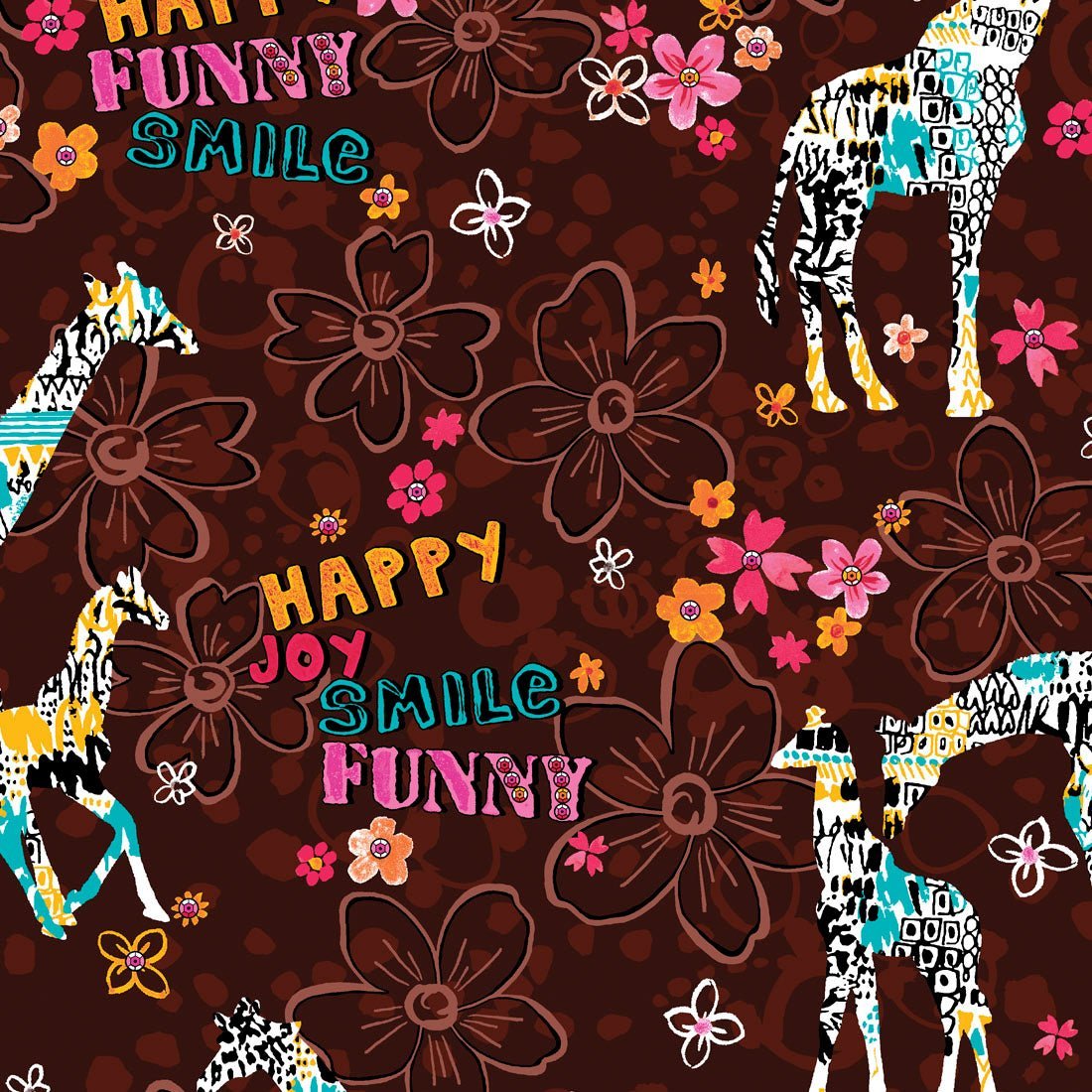 Giraffe Cherokee Print V Neck Scrub Top CK651 JYGF - Scrubs Select