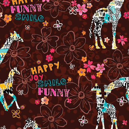 Giraffe Cherokee Print V Neck Scrub Top CK651 JYGF - Scrubs Select