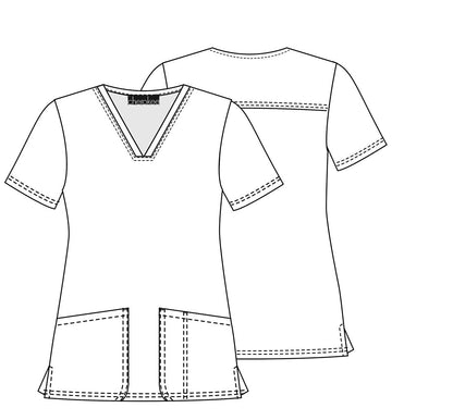 Giraffe Print V Neck Scrub Top CK651 JYGF - Scrubs Select