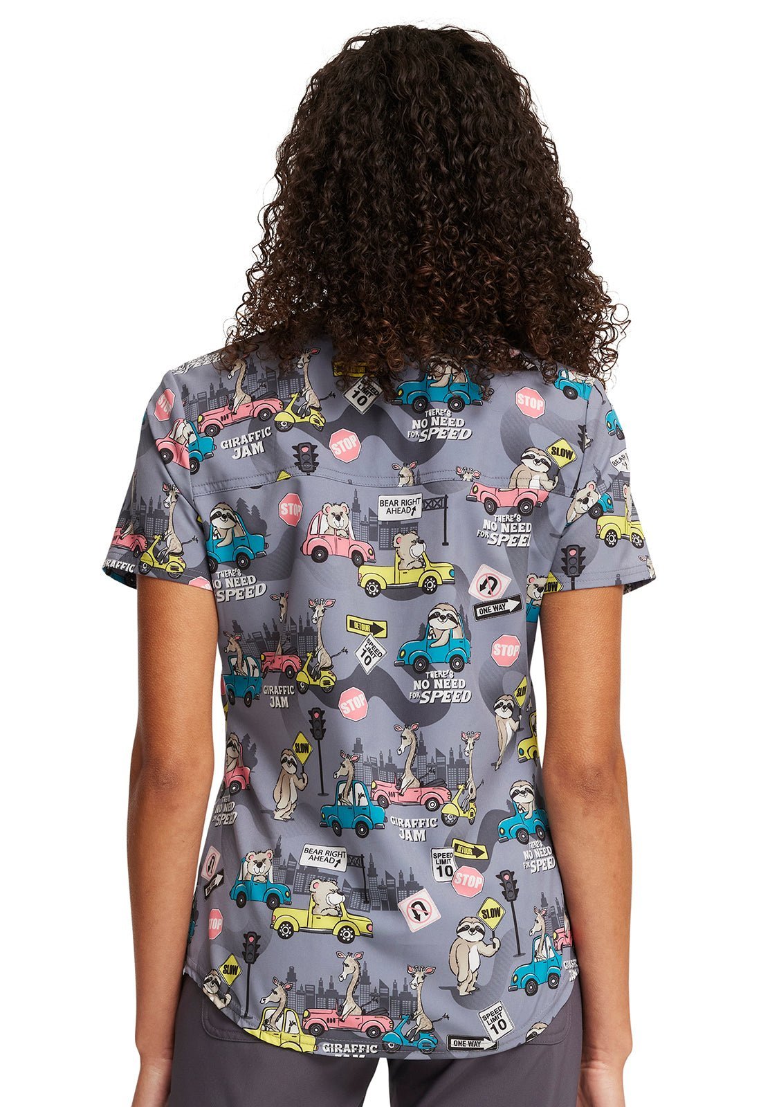 Giraffic Jam Cherokee Print Tuckable V Neck Scrub Top CK664 GFJM - Scrubs Select