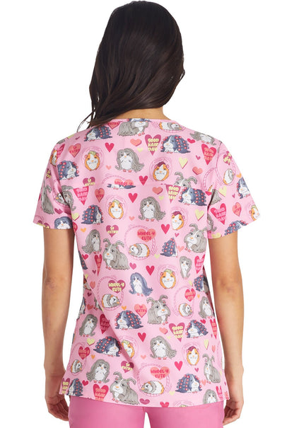 Good Hair Day Cherokee Hamster Print V Neck Scrub Top CK671 GHDY - Scrubs Select