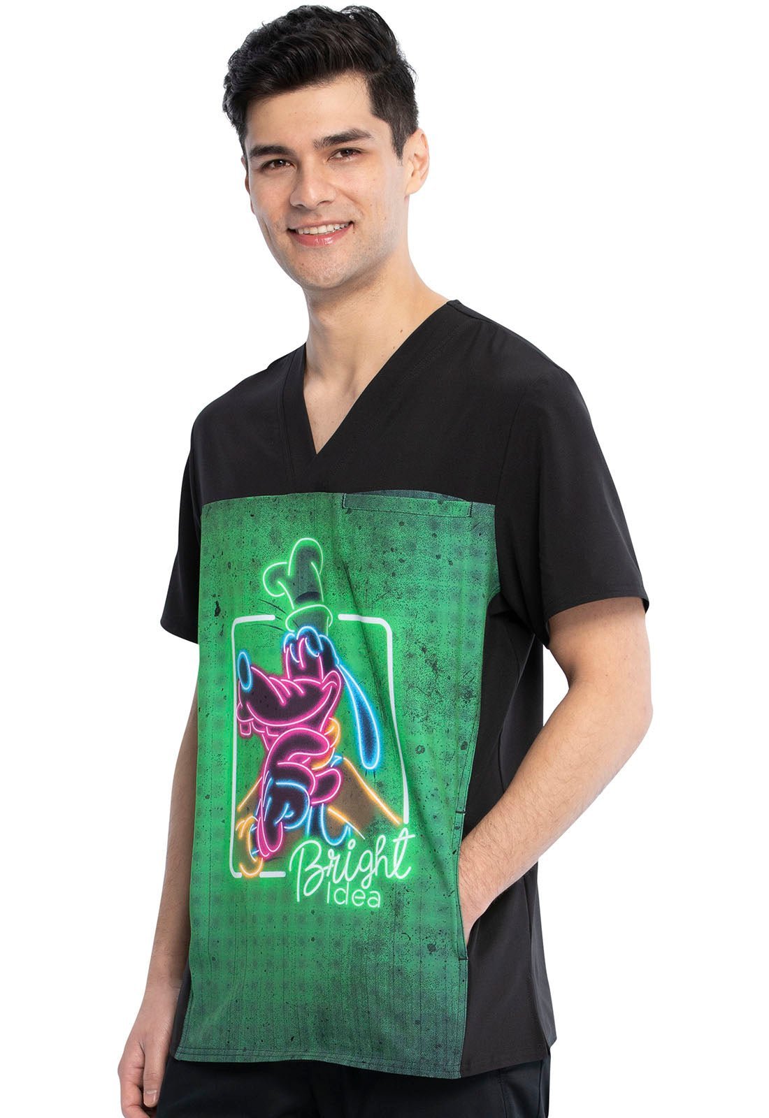 Goofy Cherokee Tooniforms Disney Men's V Neck Scrubs Top TF712 MKFY - Scrubs Select