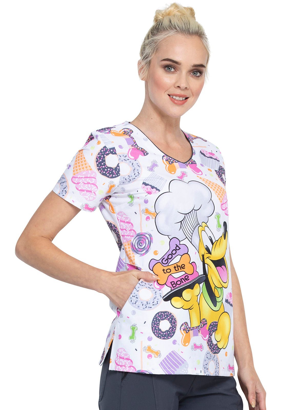 Goofy Tooniforms Licensed Disney V Neck Scrub Top TF668 MKGB - Scrubs Select