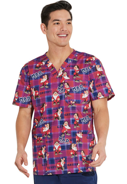 Grumpy Cherokee Tooniforms Disney Men's V Neck Scrub Top TF740 GUSK - Scrubs Select