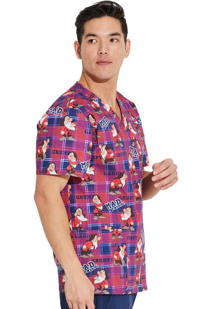 Grumpy Cherokee Tooniforms Disney Men's V Neck Scrub Top TF740 GUSK - Scrubs Select