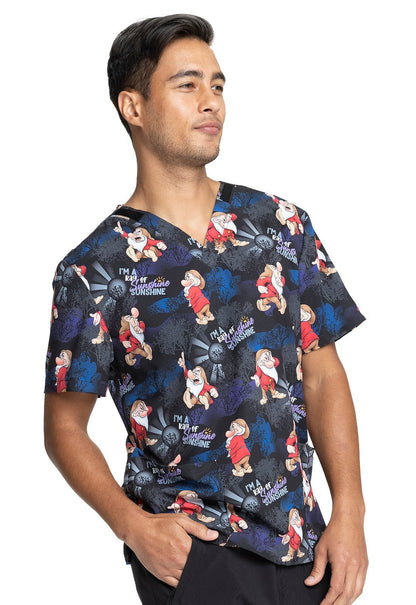 Grumpy Dwarf Tooniforms Disney Unisex V Neck Scrub Top TF728 GURY - Scrubs Select