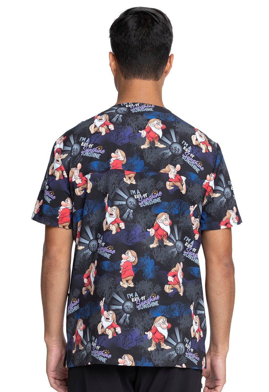 Grumpy Dwarf Tooniforms Disney Unisex V Neck Scrub Top TF728 GURY - Scrubs Select