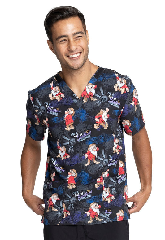 Grumpy Dwarf Tooniforms Disney Unisex V Neck Scrub Top TF728 GURY - Scrubs Select
