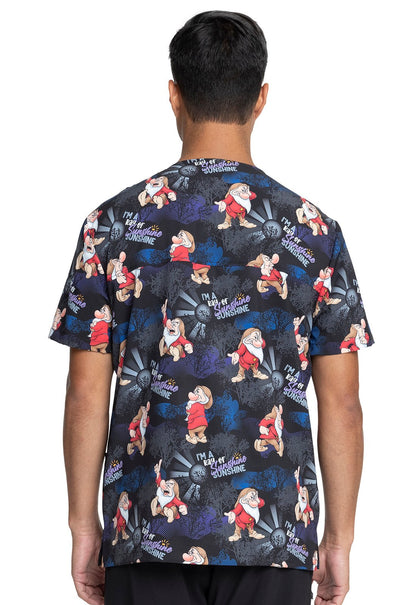 Grumpy Dwarf Tooniforms Disney Unisex V Neck Scrub Top TF728 GURY - Scrubs Select