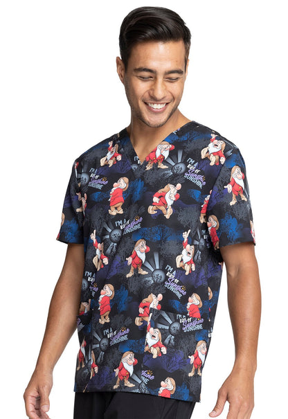 Grumpy Dwarf Tooniforms Disney Unisex V Neck Scrub Top TF728 GURY - Scrubs Select