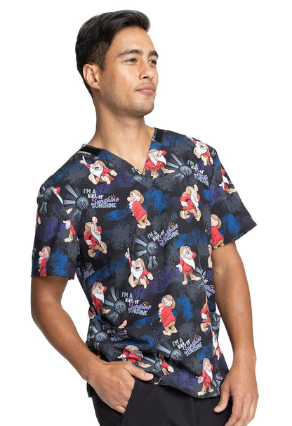 Grumpy Dwarf Tooniforms Disney Unisex V Neck Scrub Top TF728 GURY - Scrubs Select