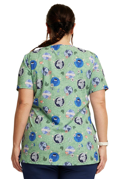 Happy To Be Here Dickies Print EDS V Neck Scrub Top DK717 HTBH - Scrubs Select