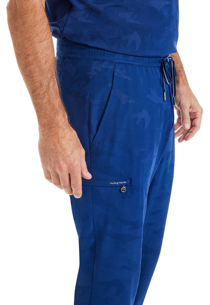 Healing Hands Men's Camo Scrub Jogger Pant 9360 in Black, Navy, Olive, Pewter - Scrubs Select