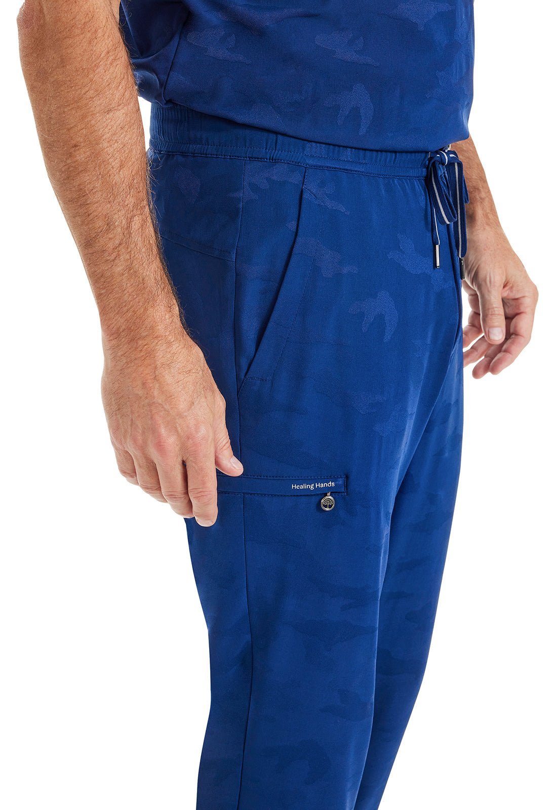 Healing Hands Men's Camo Scrubs Jogger Pant 9360 in Black, Navy, Olive, Pewter - Scrubs Select