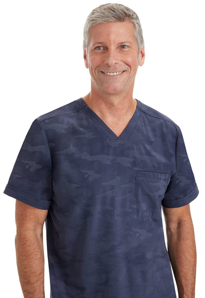 Healing Hands Men's Jack Camo Scrub Top 2360 in Black, Navy, Olive, Pewter - Scrubs Select