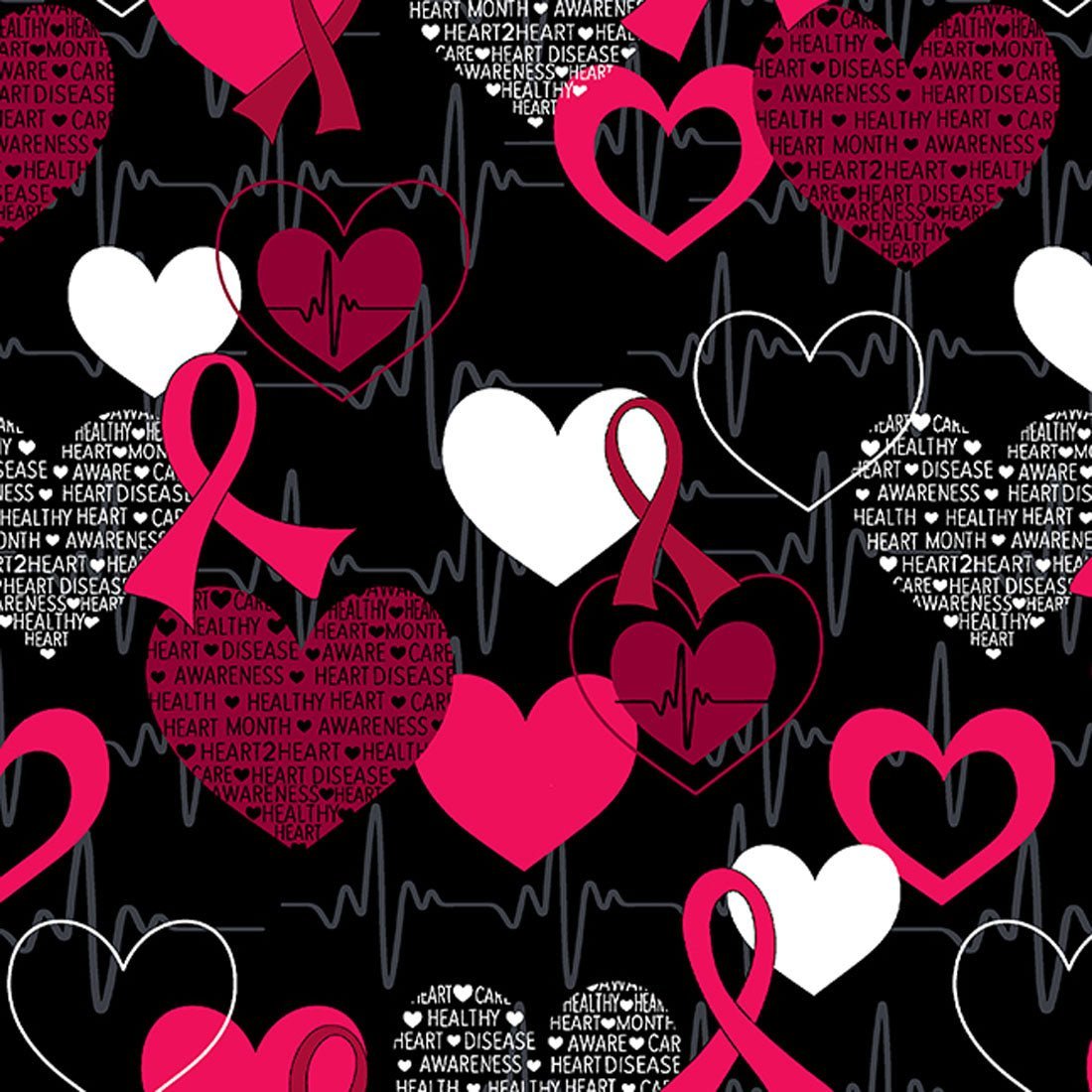 Heart Disease Awareness Cherokee Warm Up Scrub Jacket CK301 HTSM - Scrubs Select