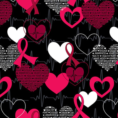 Heart Disease Awareness Cherokee Warm Up Scrub Jacket CK301 HTSM - Scrubs Select