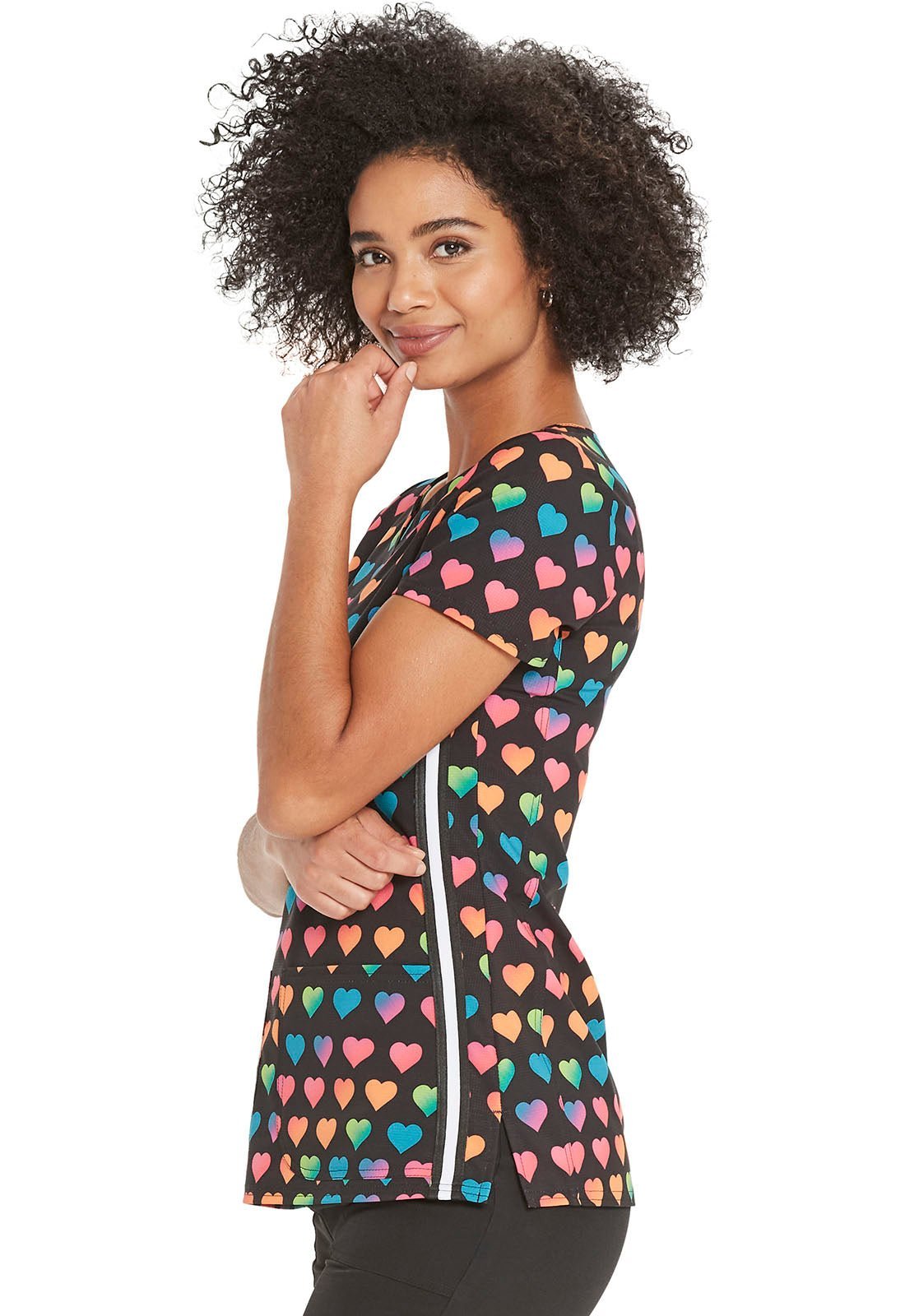 Heart Heartsoul Print V Neck Scrub Top HS720 RALV - Scrubs Select
