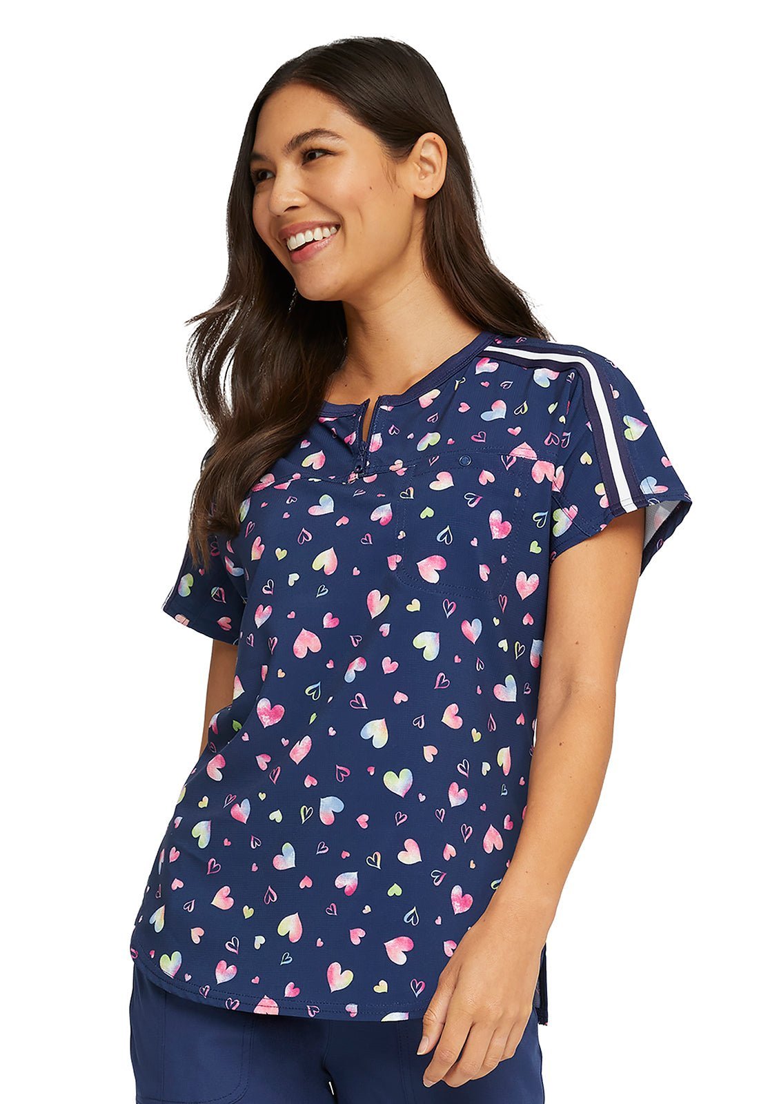Heart Heartsoul Scrubs Print Round Neck Top HS831 LVAT - Scrubs Select