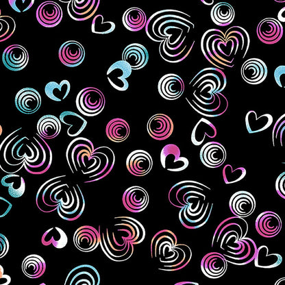 Heart Print Cherokee iFlex V Neck Knit Panel Scrub Top CK732 LVSW - Scrubs Select