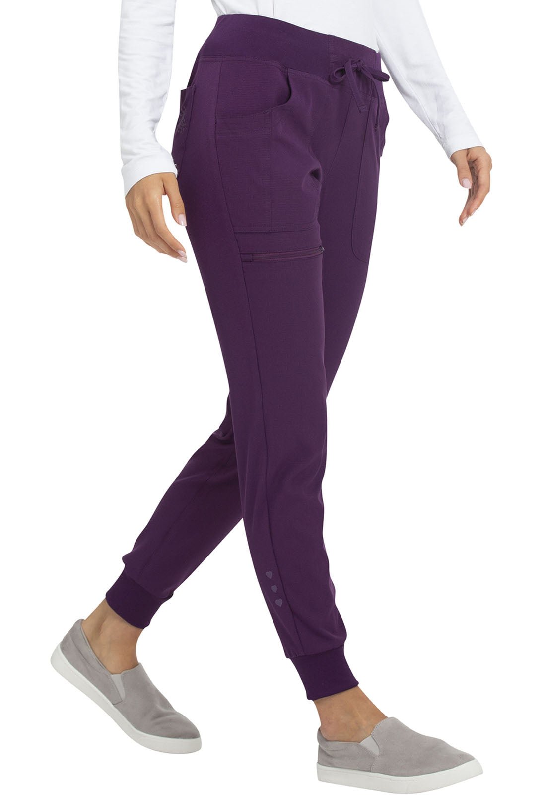 HeartSoul Drawstring Jogger Pant HS030 in Caribbean, Ciel, Eggplant, Flamingo, Kelly Green - Scrubs Select