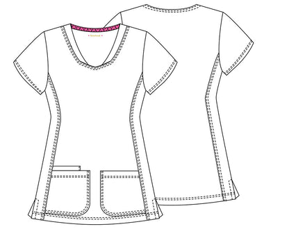 HeartSoul Floral Print V Neck Scrub Top HS721 FLWI - Scrubs Select