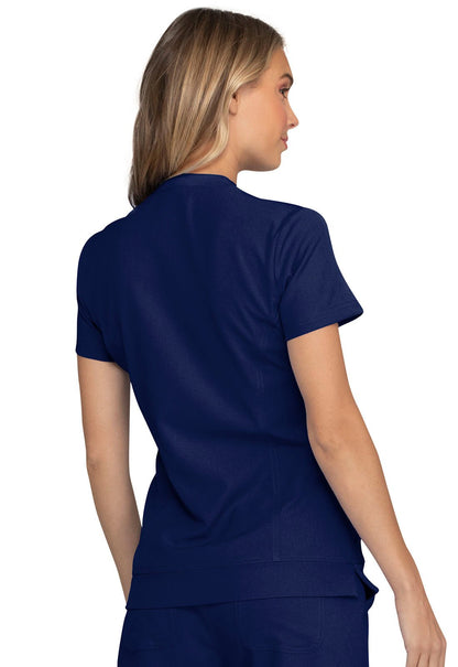 Heartsoul Split Neck Scrub Top HS765 Black, Navy, Pewter, Royal - Scrubs Select