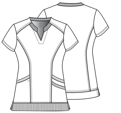 Heartsoul Split Neck Scrub Top HS765 Black, Navy, Pewter, Royal - Scrubs Select