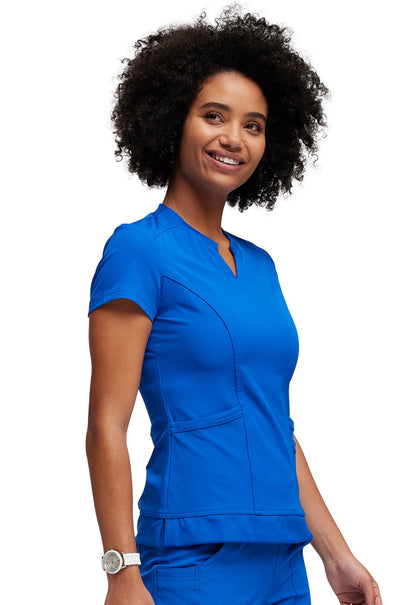 Heartsoul Split Neck Scrub Top HS765 Black, Navy, Pewter, Royal - Scrubs Select