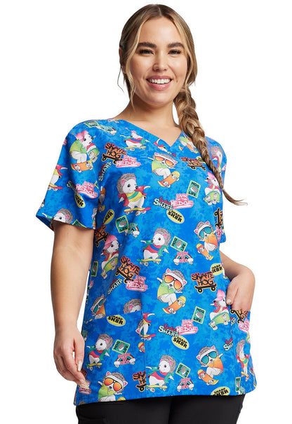 Hedge Hog Dickies Print EDS V Neck Scrub Top DK717 LOTH - Scrubs Select