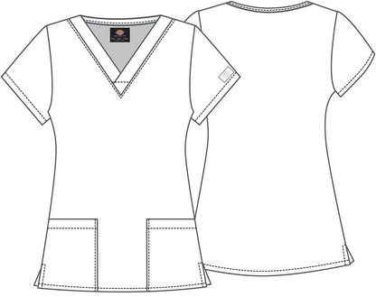 Hedge Hog Dickies Print EDS V Neck Scrub Top DK717 LOTH - Scrubs Select