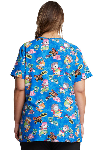 Hedge Hog Dickies Print EDS V Neck Scrub Top DK717 LOTH - Scrubs Select