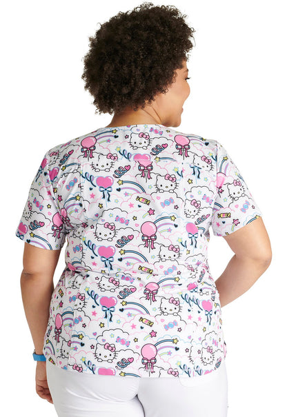 Hello Kitty Cherokee Tooniforms Sanrio Rounded V Neck Scrub Top TF786 HKMS - Scrubs Select