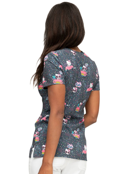 Hello Kitty Heartsoul Print Licensed V Neck Scrub Top HS714 HKIV - Scrubs Select
