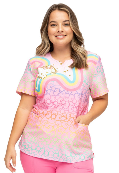 Hello Kitty Heartsoul Print V Neck Scrub Top HS821 HKRW - Scrubs Select