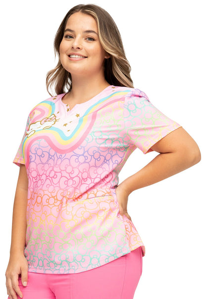 Hello Kitty Heartsoul Print V Neck Scrub Top HS821 HKRW - Scrubs Select