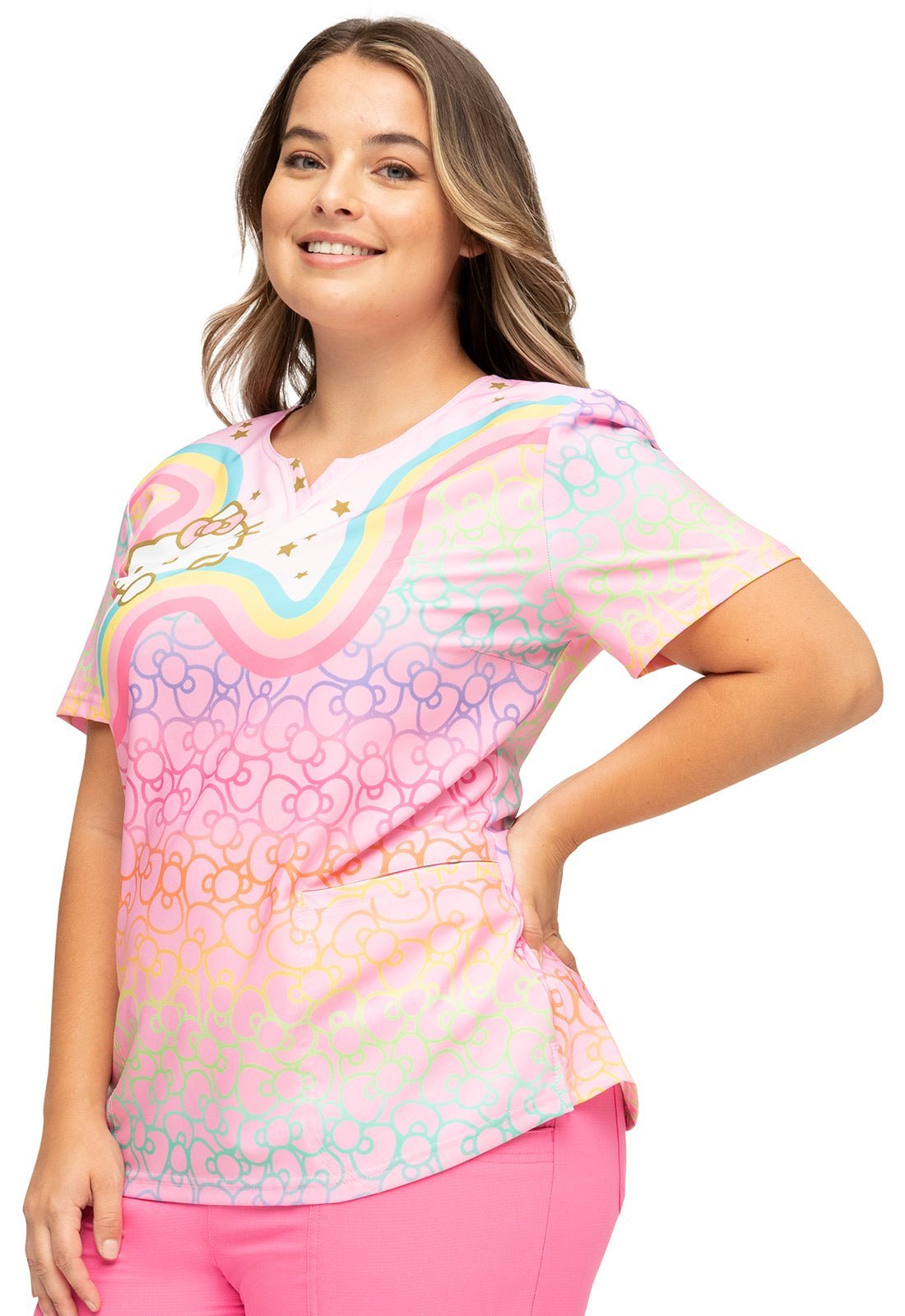 Hello Kitty Heartsoul Print V Neck Scrub Top HS821 HKRW - Scrubs Select