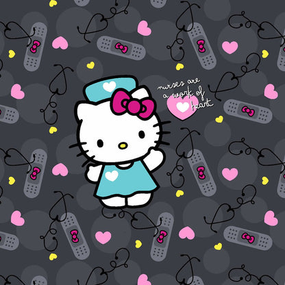 Hello Kitty Nurse Tooniforms Sanrio V Neck Top TF783 HKKG - Scrubs Select