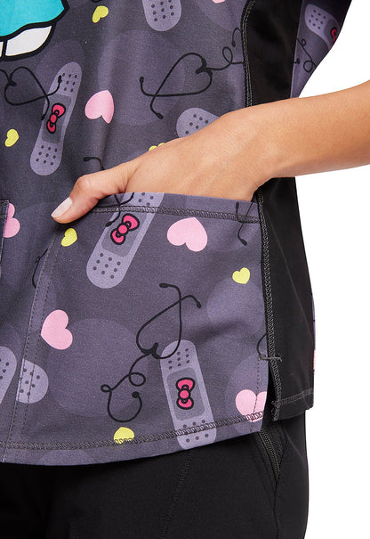 Hello Kitty Nurse Tooniforms Sanrio V Neck Top TF783 HKKG - Scrubs Select