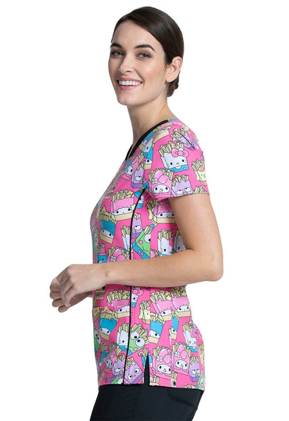 Hello Kitty Tooniforms Licensed Sanrio V Neck Medical Scrub Top TF750 HSSP - Scrubs Select