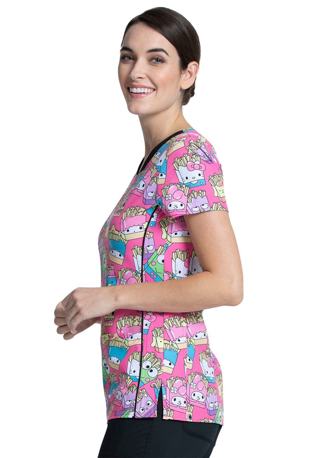 Hello Kitty Tooniforms Licensed Sanrio V Neck Medical Scrub Top TF750 HSSP - Scrubs Select