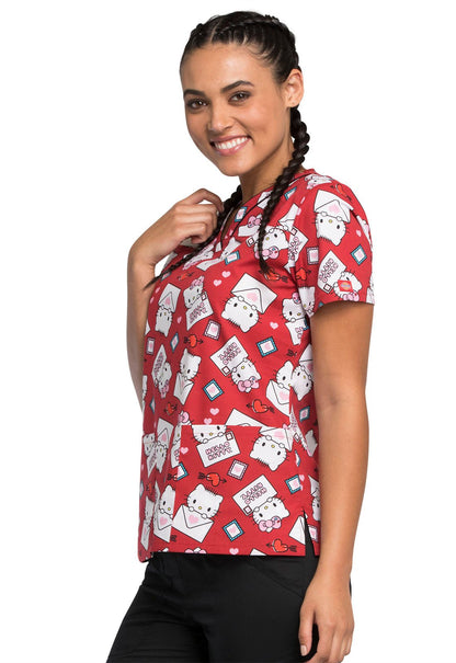 Hello Kitty Tooniforms Licensed Sanrio V Neck Scrub Top TF610 HKTT - Scrubs Select