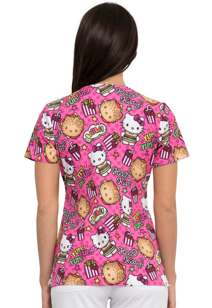 Hello Kitty Tooniforms Licensed Sanrio V Neck Scrub Top TF626 HKYM - Scrubs Select