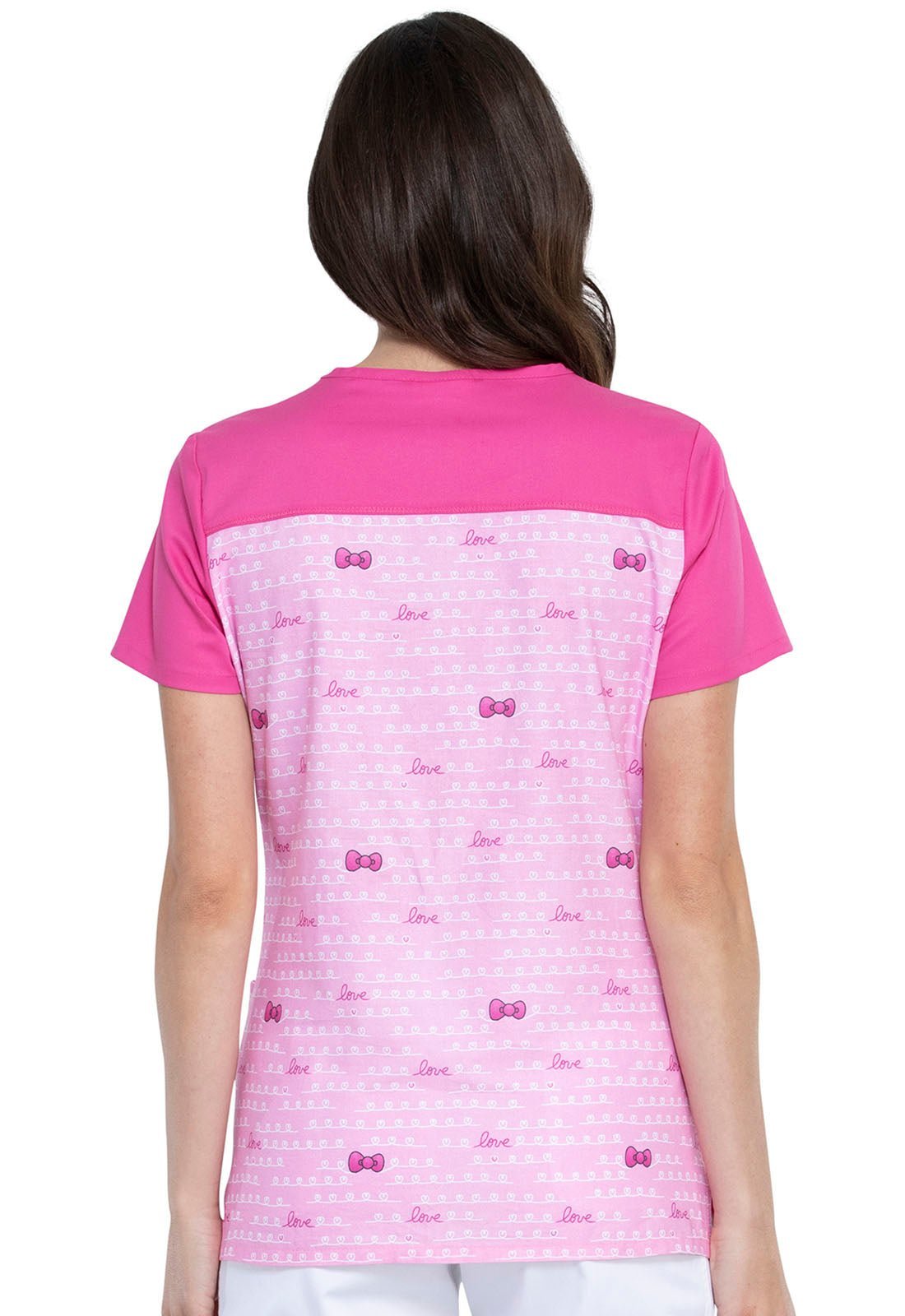 Hello Kitty Tooniforms Licensed Sanrio V Neck Scrub Top TF645 HKNT - Scrubs Select