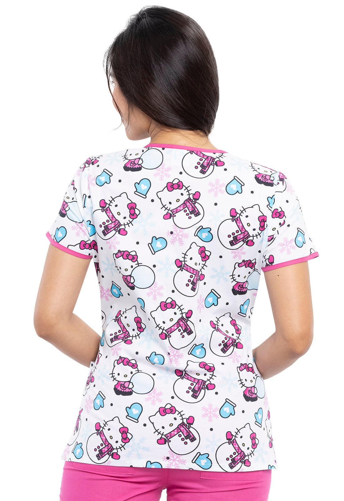 Hello Kitty Tooniforms Licensed Sanrio V Neck Scrub Top TF686 HKMIC - Scrubs Select