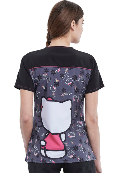 Hello Kitty Tooniforms Licensed Sanrio V Neck Scrub Top TF745 HKSS - Scrubs Select